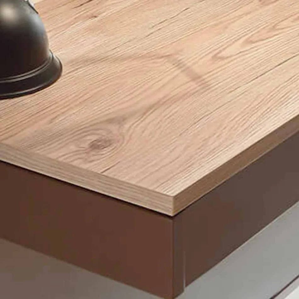 Wandtisch aus Melamin und Metall mit Schublade Made in Italy - Silicon Viadurini