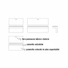 Wandtisch aus Melamin und Metall mit Schublade Made in Italy - Silicon Viadurini