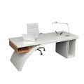 Schreibtisch Büro aus Holz und Solid Surface® Bridge Made in Italy