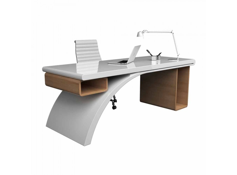 Holz Schreibtisch und Adamantx® Brücke, made in Italy Viadurini