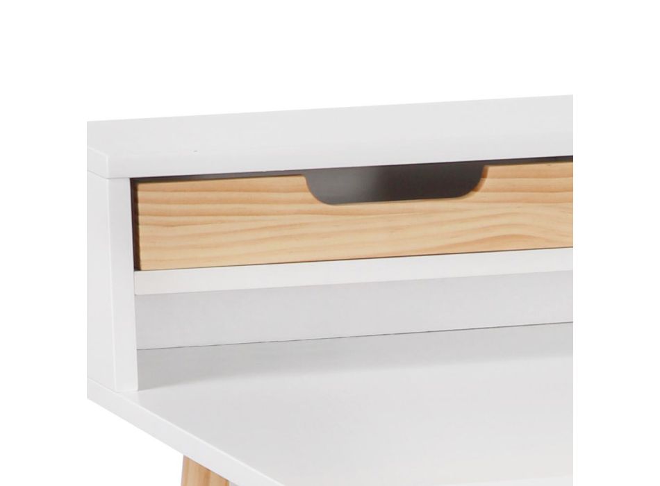 Design-Schreibtisch aus Kiefernholz und matt lackierter Mdf-Platte - Deutschland Viadurini