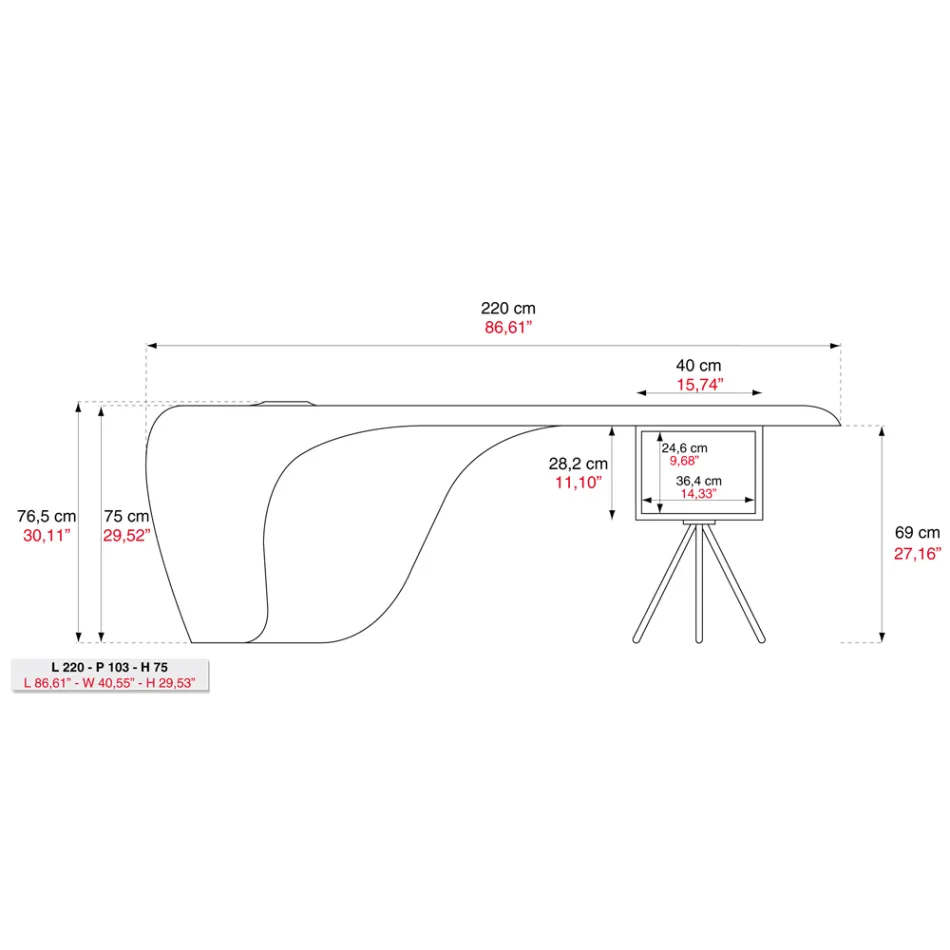 Chefschreibtisch von Karim Rashid aus Polyurethan - James Viadurini