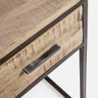 Homemotion Schreibtisch aus Stahl und Akazienholz mit 2 Schubladen - Benver Viadurini