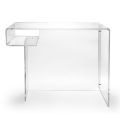Schreibtisch aus transparentem Plexiglas mit Regal Made in Italy - Studiorum