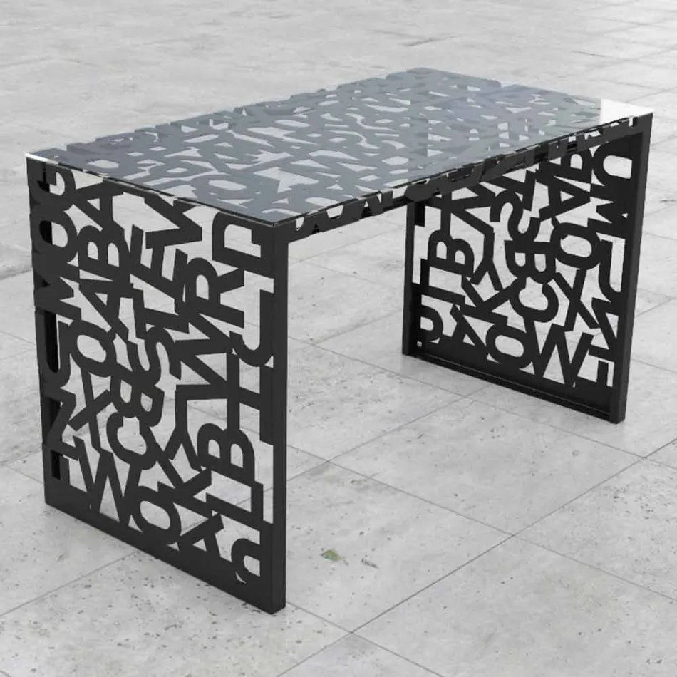 Schreibtisch Kattedra Letters "Ein Wasserfall" 160x80x75 Mabele Viadurini