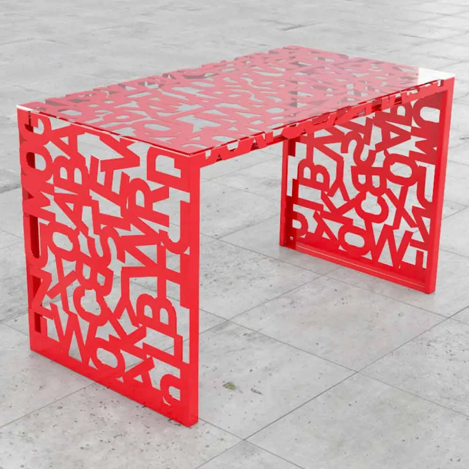 Schreibtisch Kattedra Letters "Ein Wasserfall" 160x80x75 Mabele Viadurini