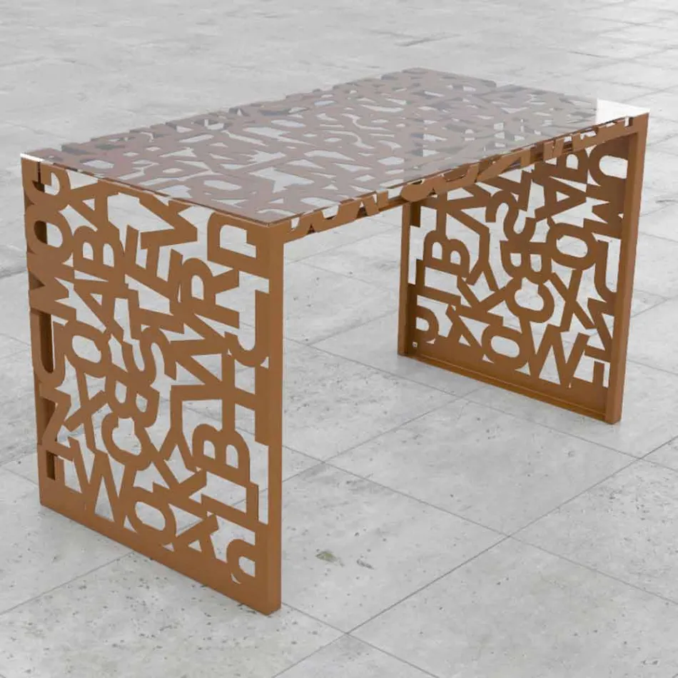 Schreibtisch Kattedra Letters "Ein Wasserfall" 160x80x75 Mabele Viadurini