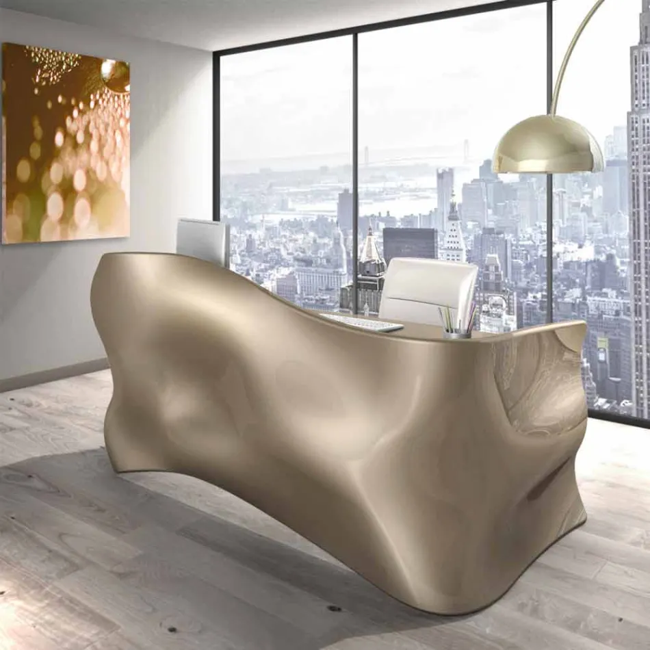 Moderner Schreibtisch Büro Veil, made in Italy Viadurini