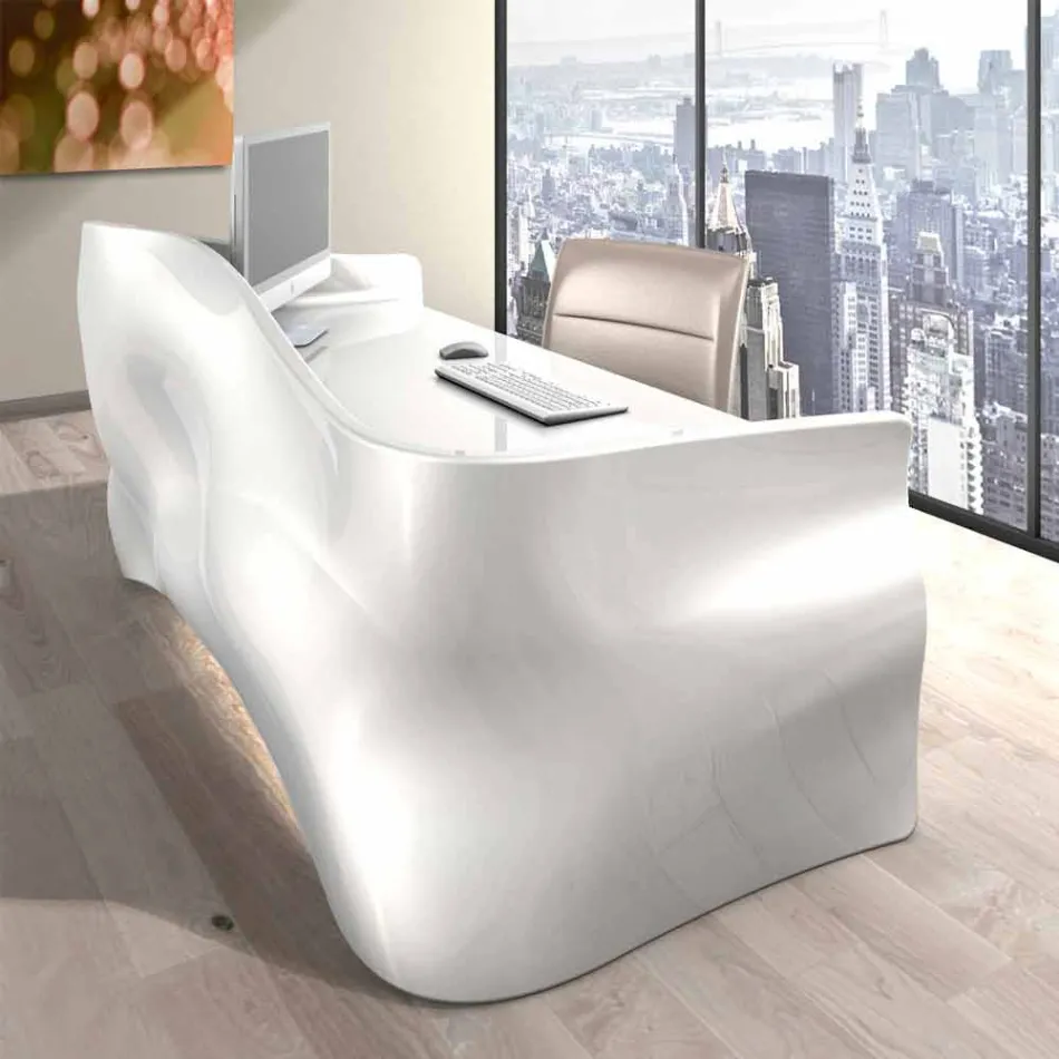 Moderner Schreibtisch Büro Veil, made in Italy Viadurini