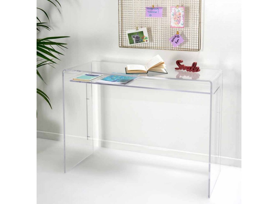 Moderner Schreibtisch aus transparentem Plexiglas, hergestellt in Italien, Barga Viadurini