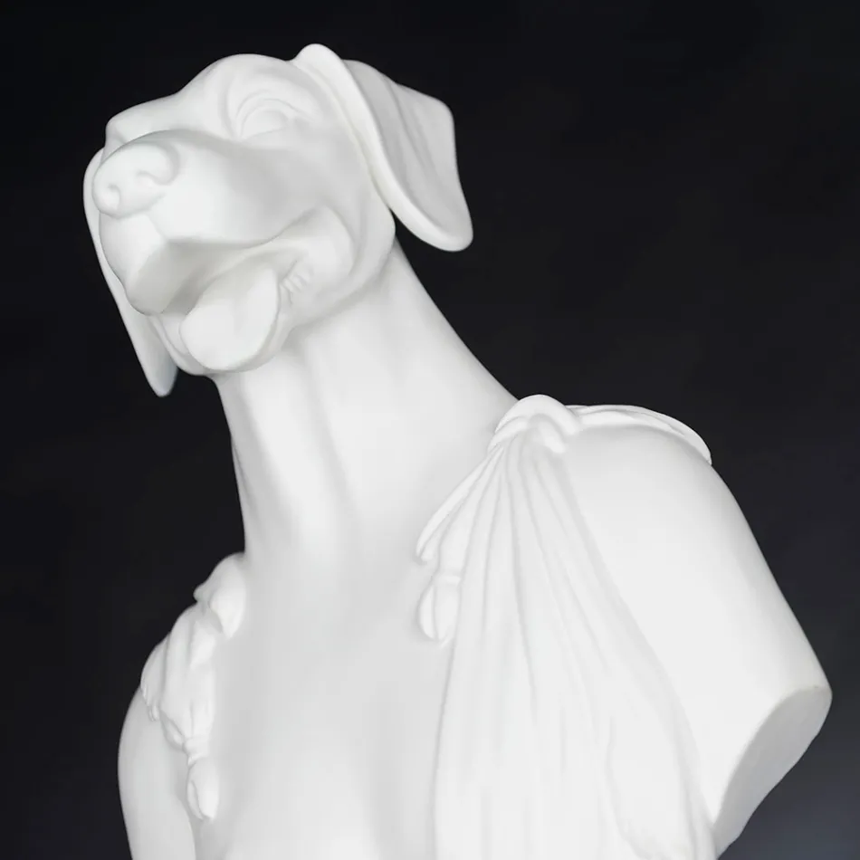 Weiße handgefertigte Keramikskulptur 100 % Made in Italy Fabas 1 Viadurini