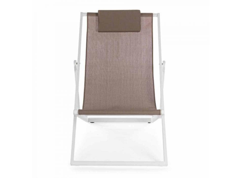 Outdoor-Liegestuhl aus Aluminium mit Sitz aus Textilene, 4 Stück - Kailua Viadurini