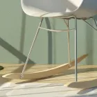 Schaukelstuhl für Wohnzimmer aus Metall und Polypropylen, 2 Stück - Lorena Viadurini