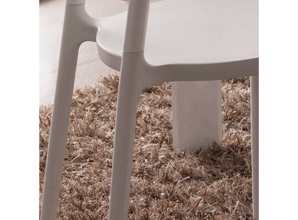 Weißer Stuhl mit modernem Design Derulo Viadurini