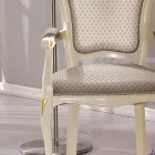 Kopf des Tischstuhls aus Holz mit Stoffbezug Made in Italy - Majestät Viadurini