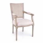 Klassischer Stuhl mit Armlehnen aus Eschenholz und Homemotion-Stoff - Baiser Viadurini