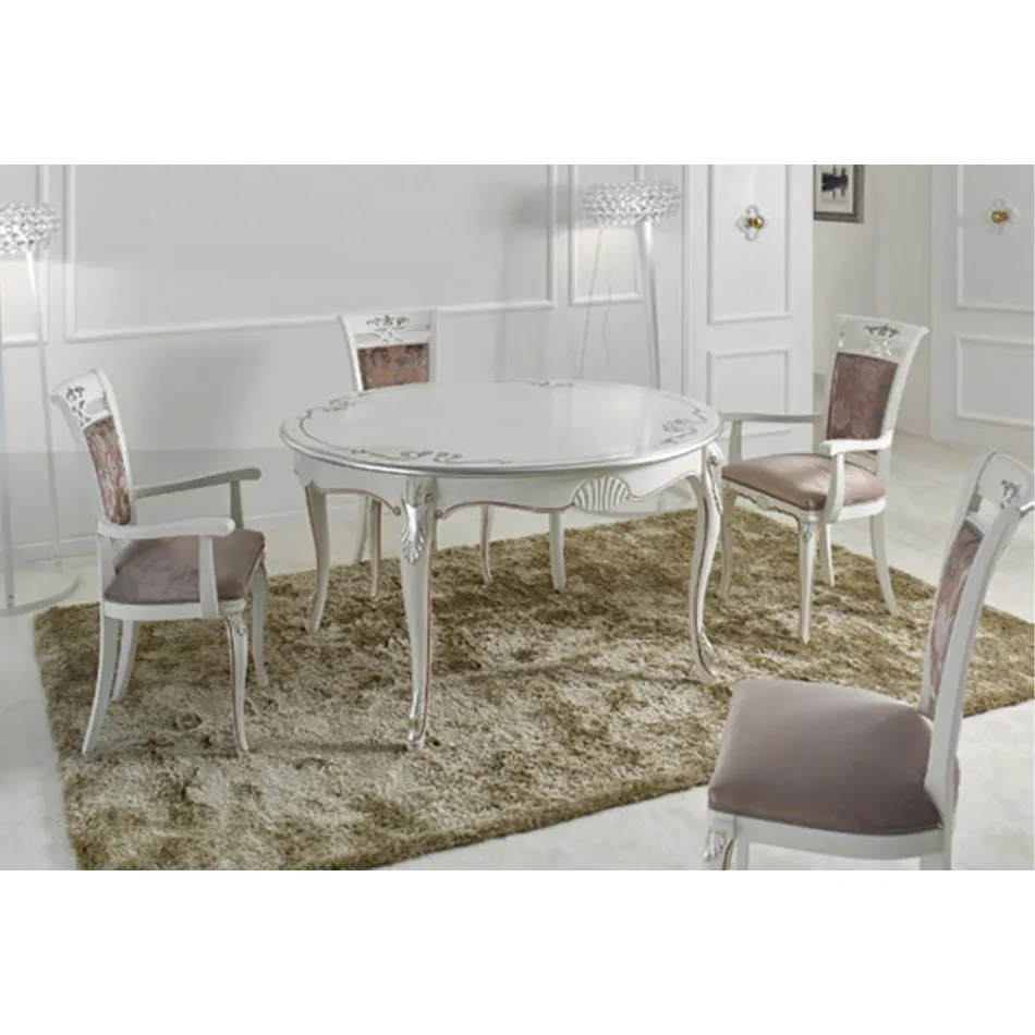 Klassischer Polsterstuhl aus Nussbaum oder weißem Holz Made in Italy - Caligola Viadurini