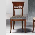Klassischer Stuhl aus Buchenholz mit verzierter Rückenlehne und Stoff - Milissa