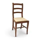 Klassischer Holzstuhl mit Stoffbezug, Made in Italy Design - Baptiste Viadurini