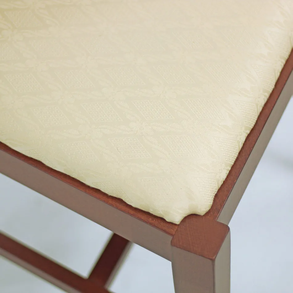 Klassischer Holzstuhl mit Stoffbezug, Made in Italy Design - Baptiste Viadurini