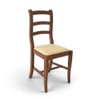 Klassischer Holzstuhl mit Stoffbezug, Made in Italy Design - Baptiste Viadurini