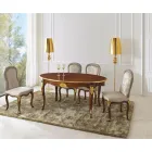 Klassischer Stuhl aus Walnussholz und gepolstertem Stoff Made in Italy - Barock Viadurini