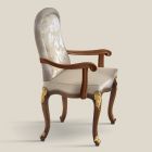 Klassischer Stuhl aus Walnussholz und gepolstertem Stoff Made in Italy - Barock Viadurini