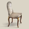 Klassischer Stuhl aus Walnussholz und gepolstertem Stoff Made in Italy - Barock