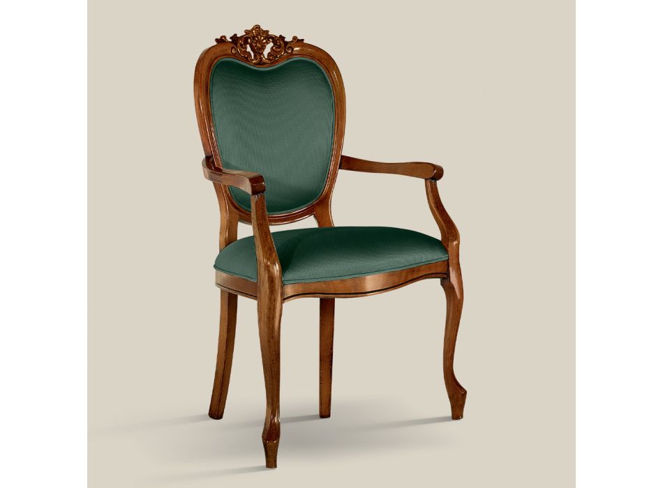 Klassischer Stuhl aus Nussbaumholz oder goldgepolstertem Holz Made in Italy - Imperator Viadurini