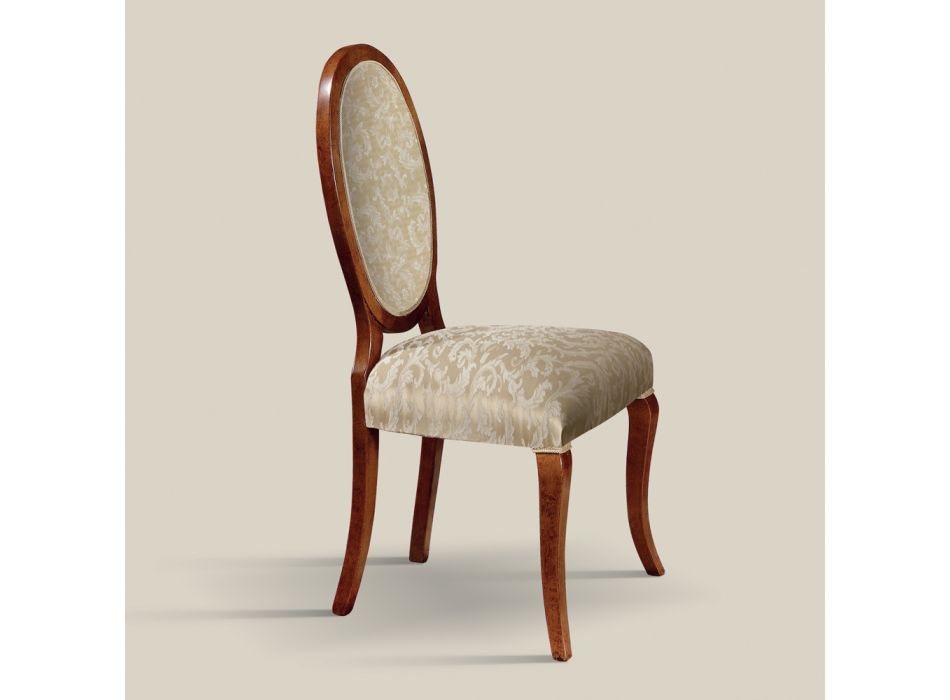 Klassischer Stuhl aus Holz und Stoff mit oder ohne Armlehnen Made in Italy - Ellie Viadurini