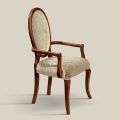 Klassischer Stuhl aus Holz und Stoff mit oder ohne Armlehnen Made in Italy - Ellie