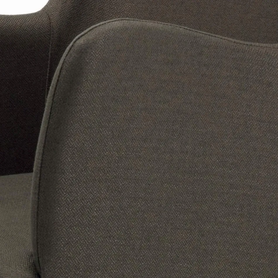 Stuhl mit Armlehnen mit Holzbeinen und gepolstertem Sitz, hergestellt in Italien – Bari Viadurini