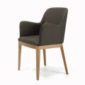Stuhl mit Armlehnen mit Holzbeinen und gepolstertem Sitz, hergestellt in Italien – Bari