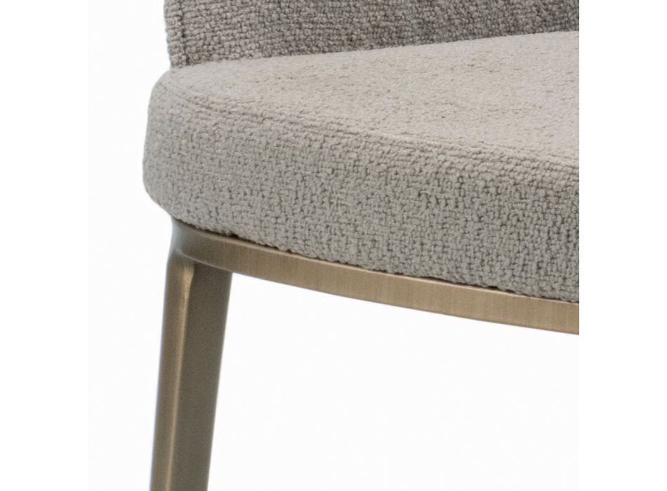 Stuhl mit Armlehnen, gepolstertem Sitz und Stahlbeinen, hergestellt in Italien – Ascoli Viadurini