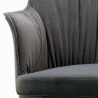 Stuhl mit Armlehnen, gepolstertem Sitz und Stahlbeinen, hergestellt in Italien – Ascoli Viadurini