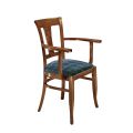 Stuhl mit Armlehnen aus Buche, gepolstert mit Schaumgummi, hergestellt in Italien – Eldarite