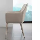 Stuhl mit Armlehnen aus Metall mit Kunstleder Carlina bezogen Viadurini