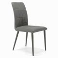 Stuhl mit lackierten Stahlbeinen und gepolstertem Sitz, hergestellt in Italien – Brescia