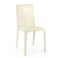 Stuhl mit hoher Rückenlehne aus regeneriertem Leder, hergestellt in Italien – Lanterna