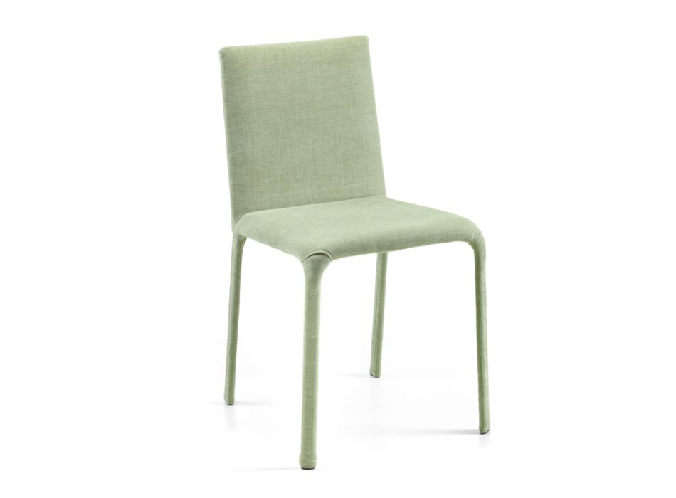 Stuhl mit niedriger Rückenlehne aus grünem Stoff, hergestellt in Italien – Laterne Viadurini
