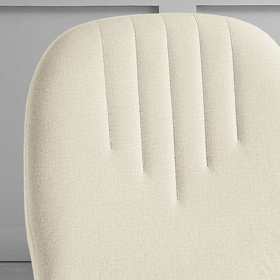 Stuhl mit Monocoque-Stoffsitz und konischen Beinen Made in Italy - Nezoku Viadurini