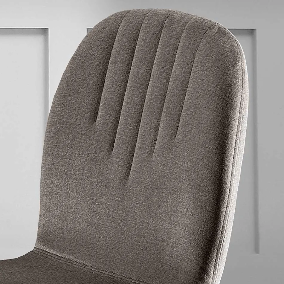 Stuhl mit Monocoque-Stoffsitz und Holzbeinen Made in Italy - Nezoku Viadurini