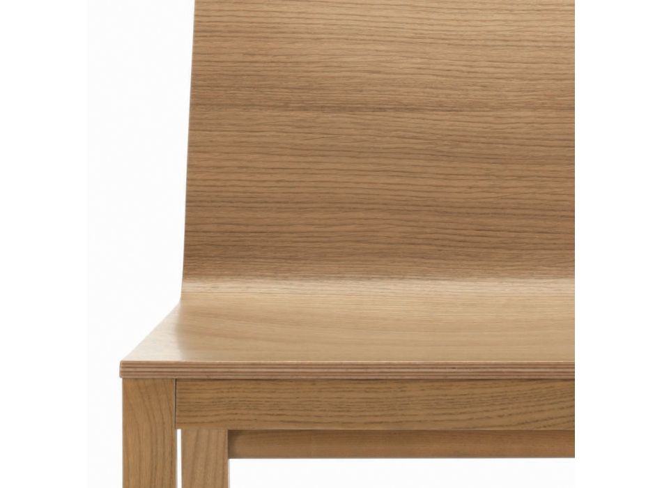 Stuhl mit Eschenstruktur und Eichenschale, hergestellt in Italien – Emilia Viadurini
