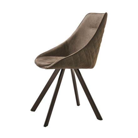 Stuhl mit lackierter Metallstruktur und weichem Vintage-Sitz Made in Italy - Thani Viadurini
