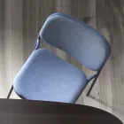 Gepolsterter Küchenstuhl aus Stoff und Metall Made in Italy 2 Stück - Sangria Viadurini