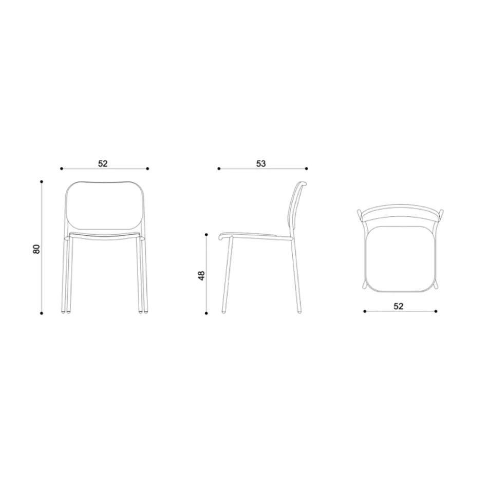 Gepolsterter Küchenstuhl aus Stoff und Metall Made in Italy 2 Stück - Sangria Viadurini