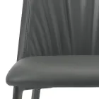 Küchenstuhl aus Kunstleder und Stahl, hergestellt in Italien, 4 Stück – Alexia Viadurini