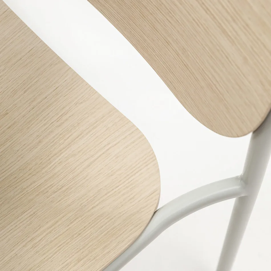 Küchenstuhl aus Holz und lackiertem Metall Made in Italy 2 Stück - Saffia Viadurini