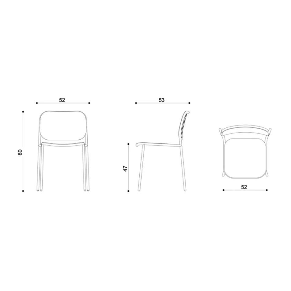 Küchenstuhl aus Holz und lackiertem Metall Made in Italy 2 Stück - Saffia Viadurini