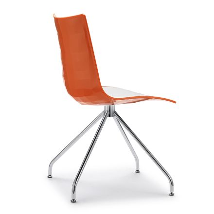 Polymer-Küchenstuhl mit zweifarbigem Sitz Made in Italy 2 Stück - Fedora Viadurini